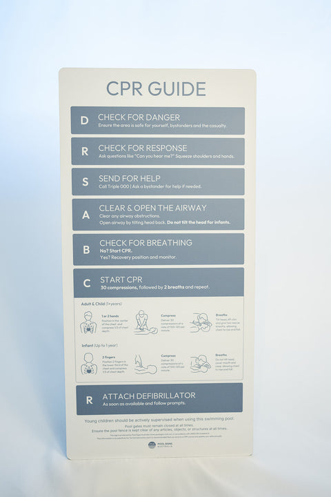 Stone Blue CPR Pool Sign