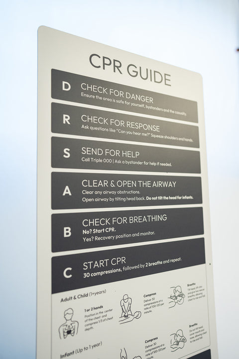 Charcoal Black CPR Pool Sign