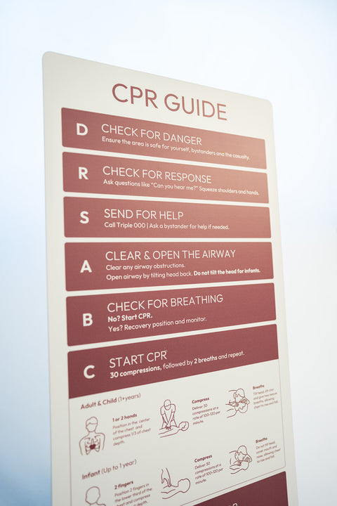 Earth Red CPR Pool Sign