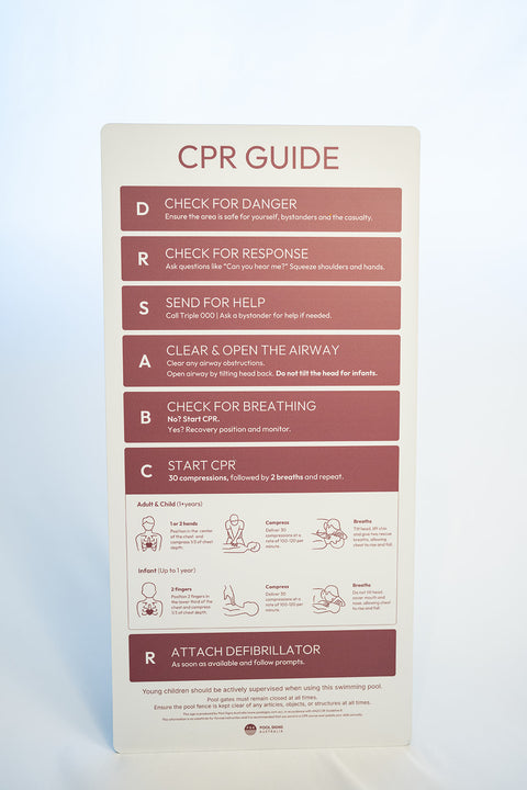 Earth Red CPR Pool Sign