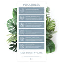 Stone Blue Pool Rules Sign