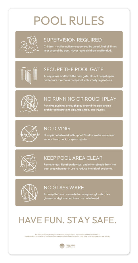 Dune Gold Pool Rules Sign