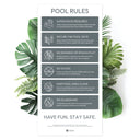 Slate Grey Pool Rules Sign