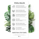 Ice White Pool Rules Sign